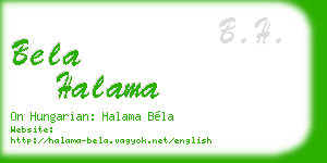 bela halama business card